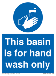 Basin for hand wash only